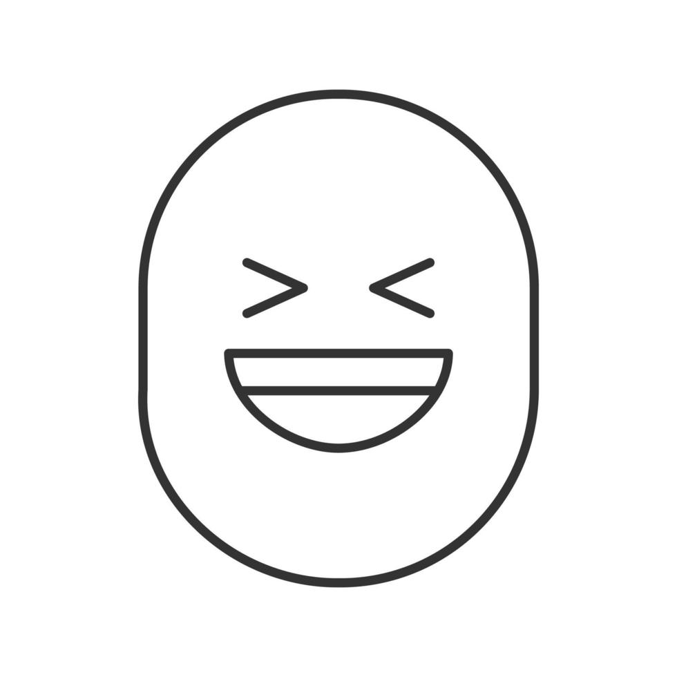 icono lineal de sonrisa de risa. Ilustración de línea fina. buen humor. símbolo de contorno de cara sonriente. dibujo de contorno aislado vectorial vector