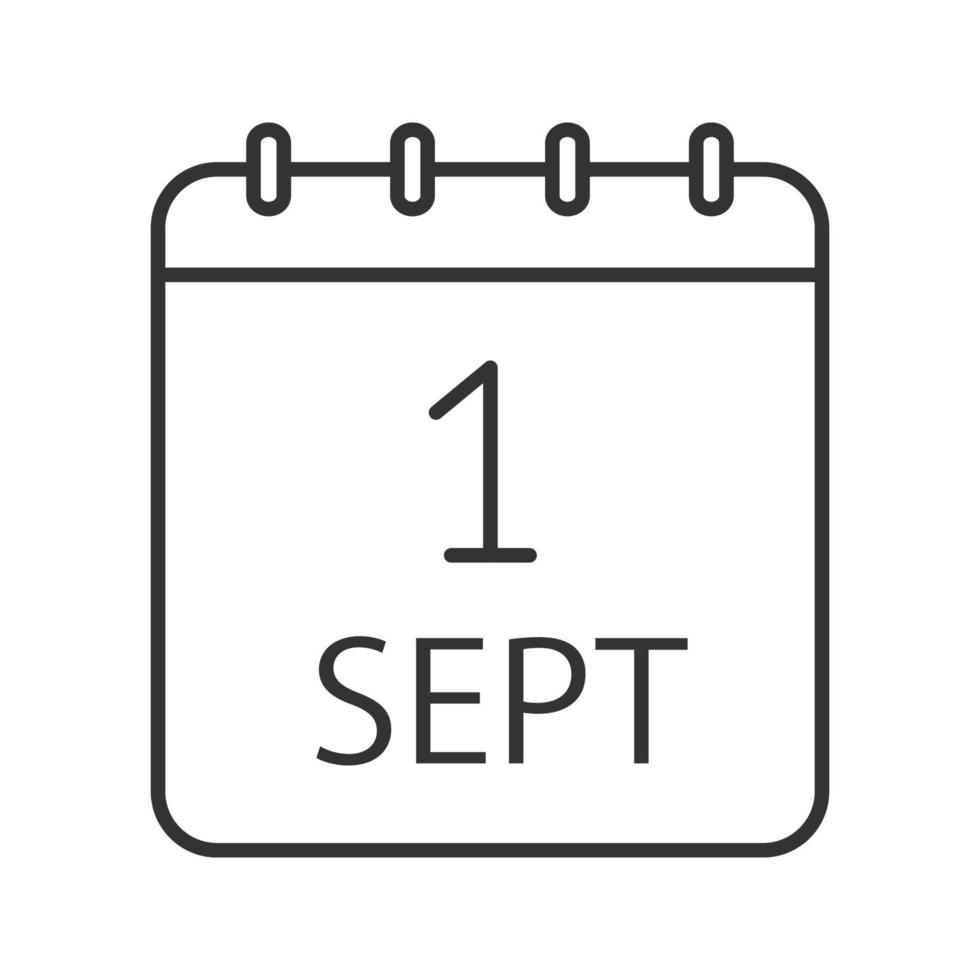 Knowledge day linear icon. Autumn holiday contour symbol. Calendar. First day of september thin line illustration. Vector isolated outline drawing