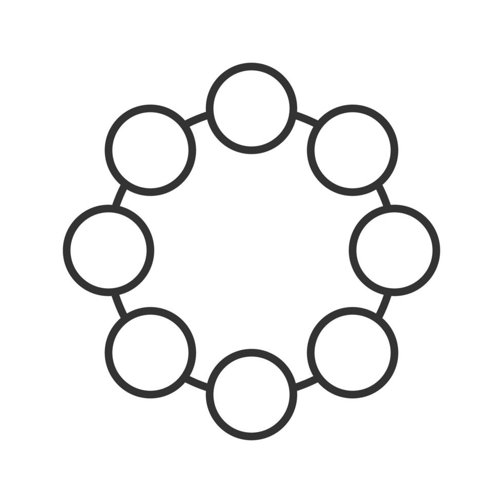 Circle linear icon. Thin line illustration. Community concept. Contour symbol. Vector isolated outline drawing
