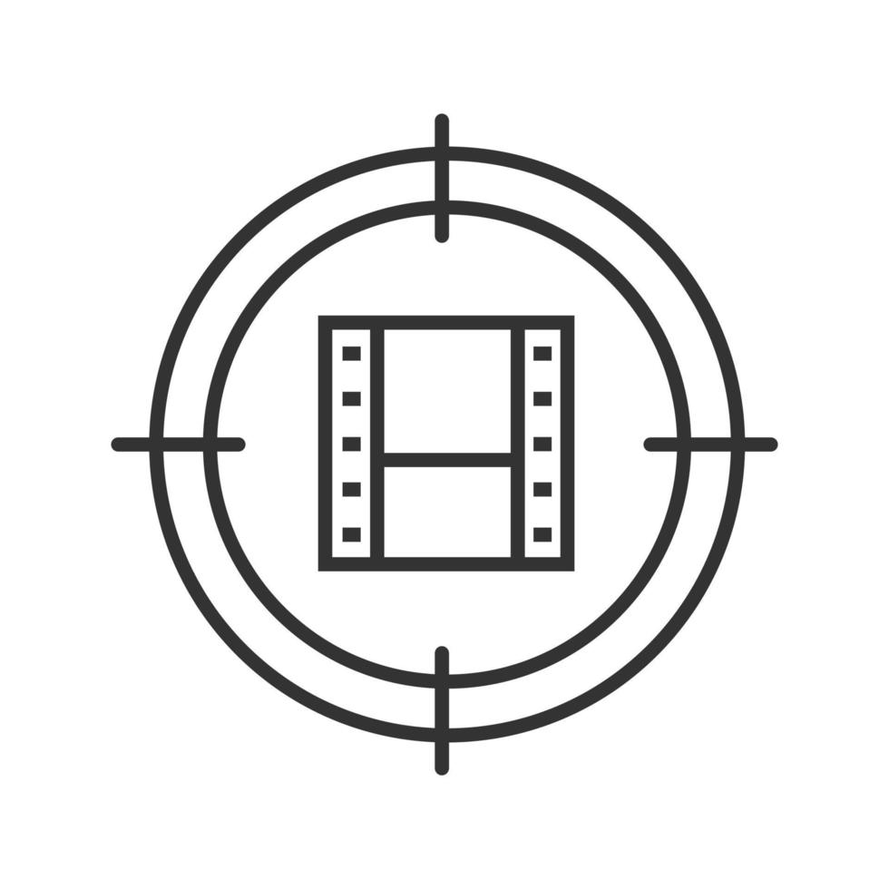 archivos de video buscando icono lineal. ilustración de línea fina de  producción de películas. apunte en