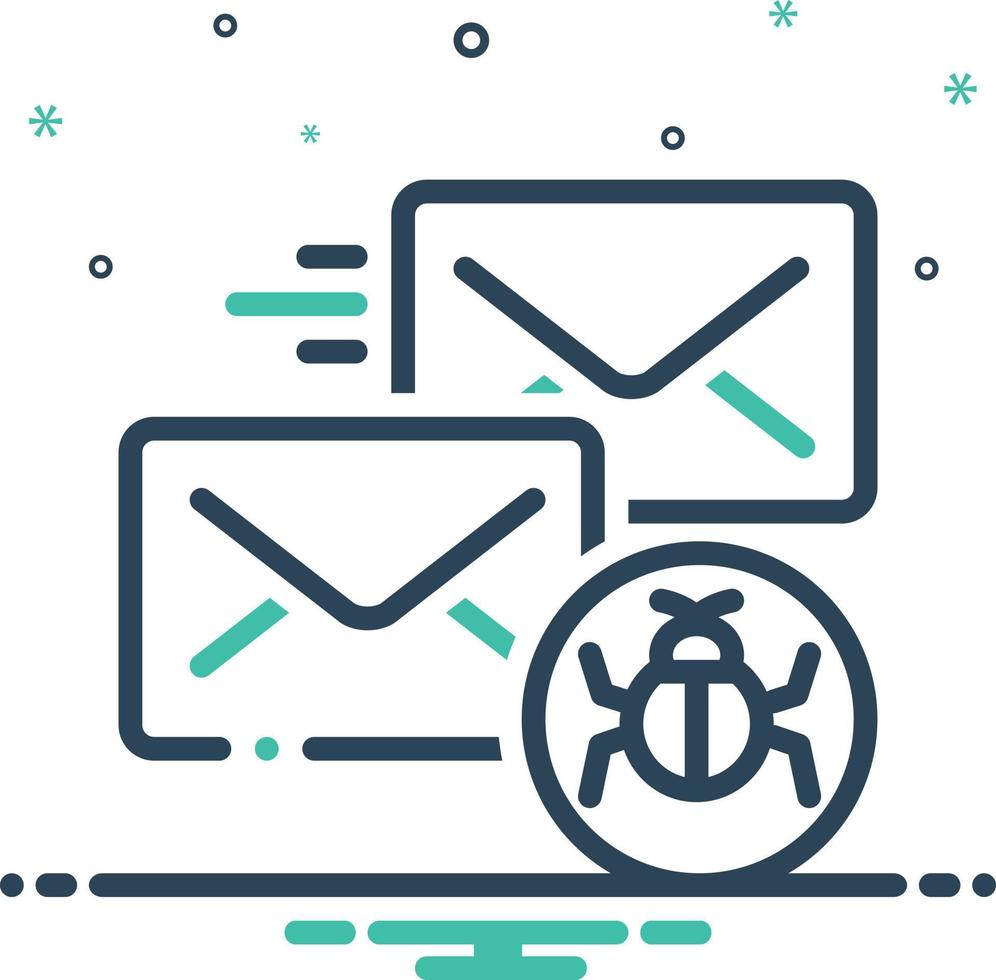 Mix icon for infected mail vector