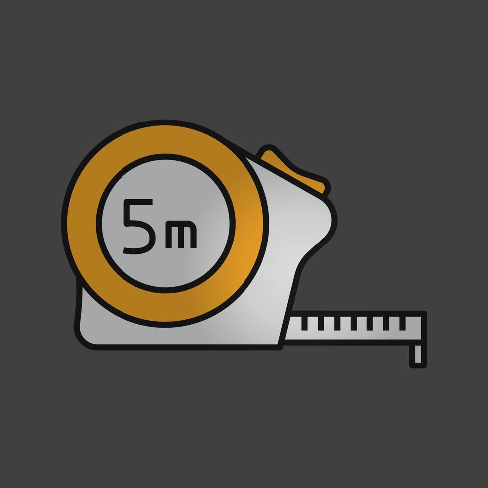 Measuring tape color icon. Isolated vector illustration