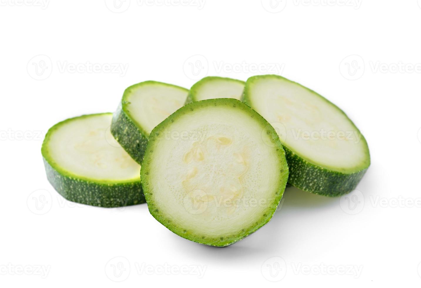 fresh vegetable zucchini isolated on white background photo