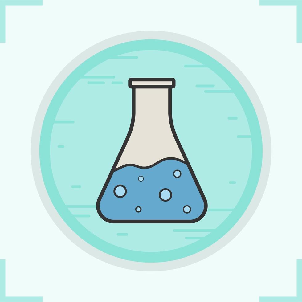 icono de color de reacción química. botella de poción hirviendo. ilustración vectorial aislada vector