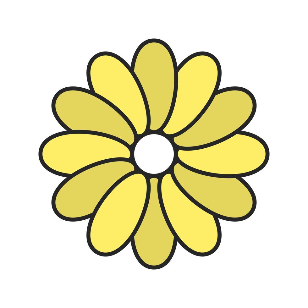 Chamomile color icon. Isolated vector illustration