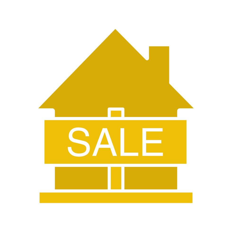 House for sale glyph color icon. Real estate market. Silhouette symbol on white background. Negative space. Vector illustration