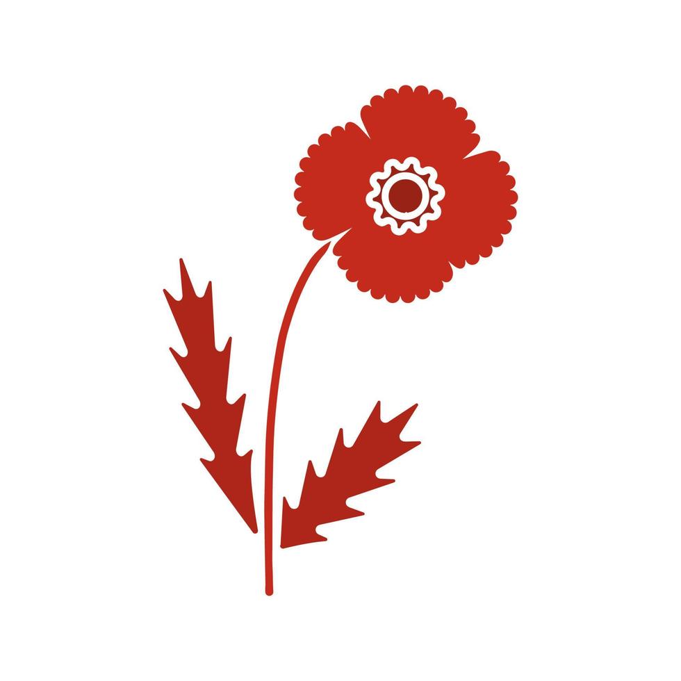icono de color de glifo de flor de amapola. símbolo de silueta sobre fondo blanco. espacio negativo. ilustración vectorial vector
