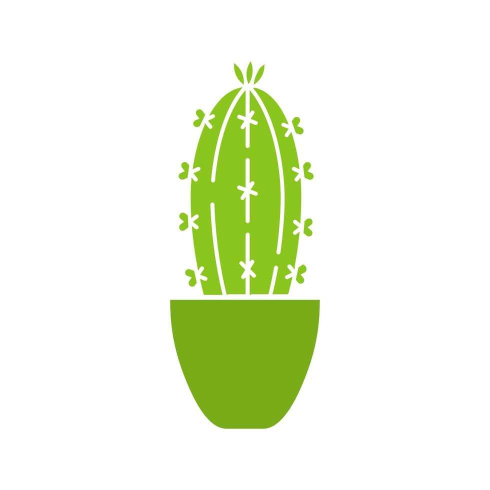 cactus en icono de color de glifo de maceta. suculento. símbolo de silueta sobre fondo blanco. espacio negativo. ilustración vectorial vector