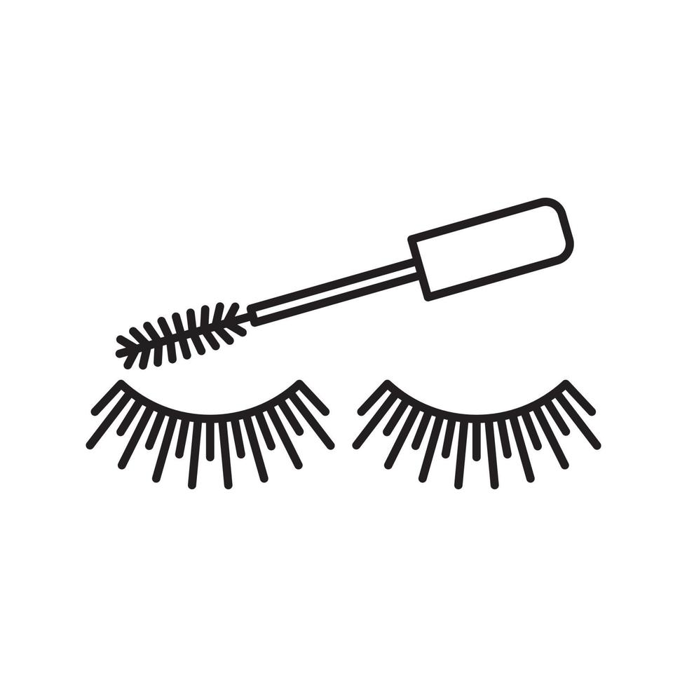 Eye mascara linear icon. Cosmetic. Women goods. Eyelashes. Thin line illustration. Makeup. Contour symbol. Vector isolated outline drawing