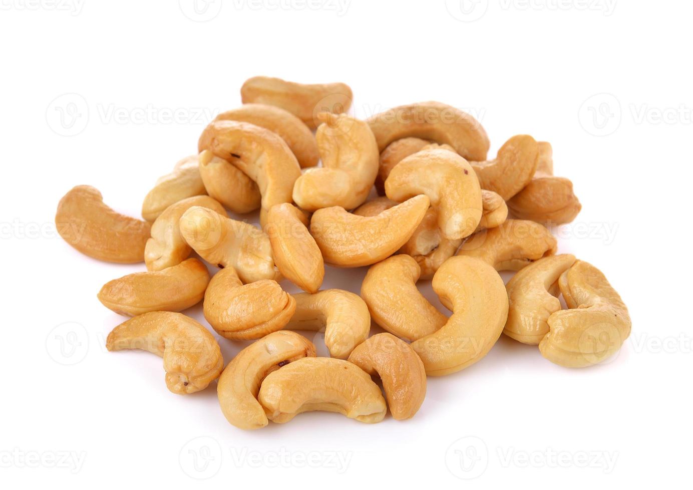 Cashews on white background photo