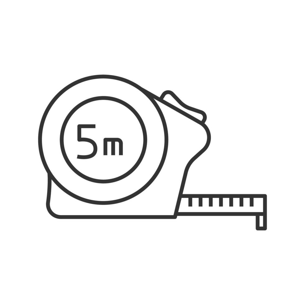 Measuring tape linear icon. Thin line illustration. Contour symbol. Vector isolated outline drawing