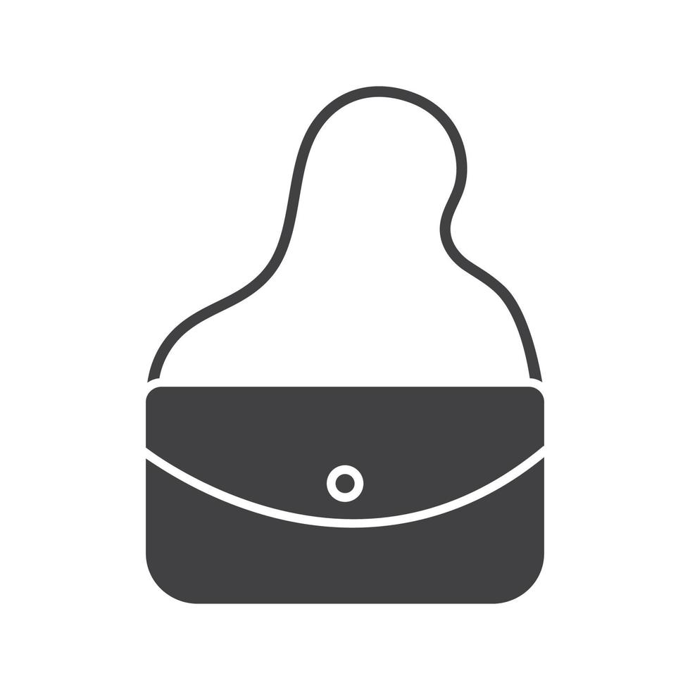 icono de glifo de bolso de mujer. símbolo de silueta. bolso. espacio negativo. vector ilustración aislada