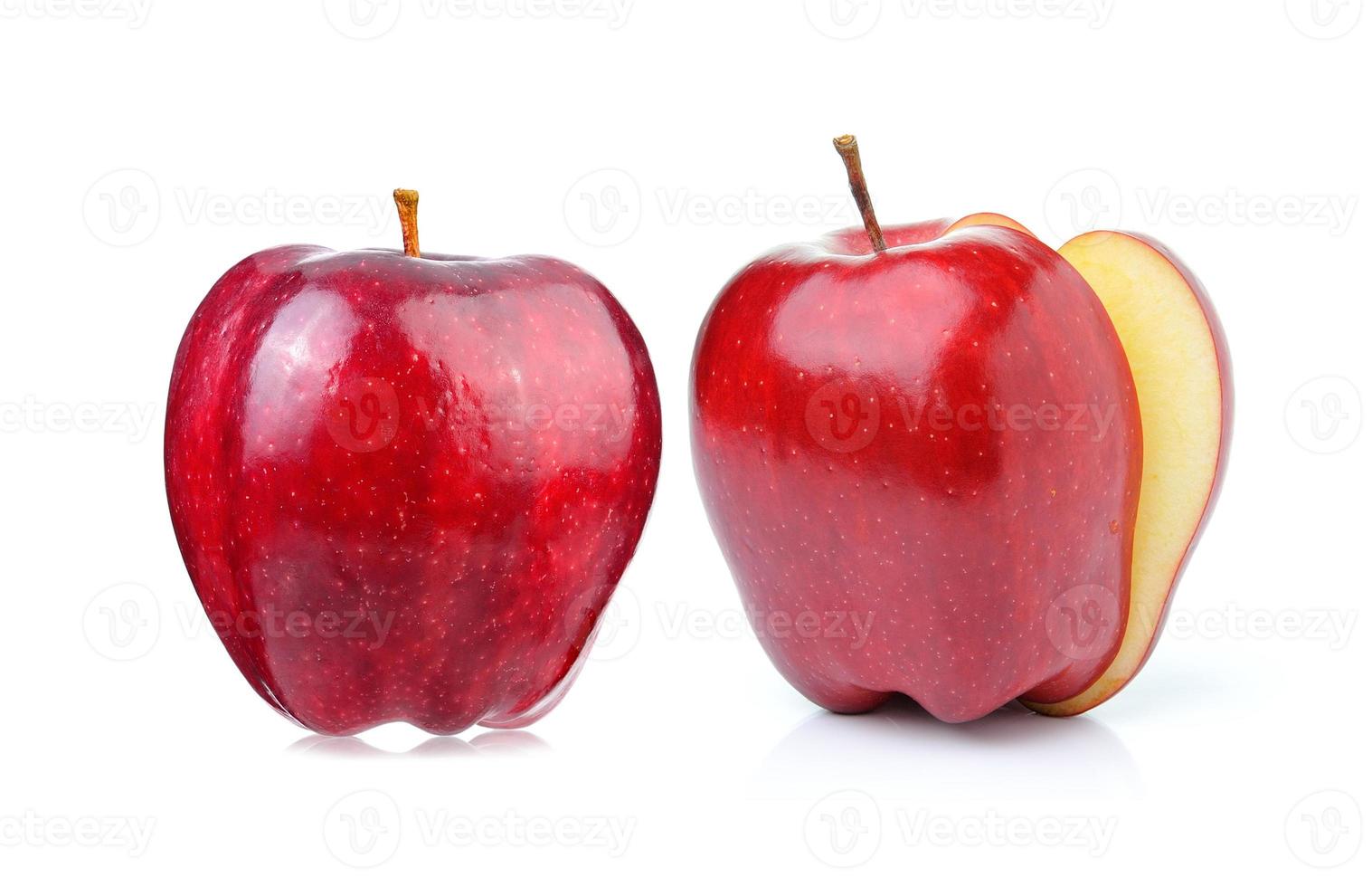 Red apple on white background photo