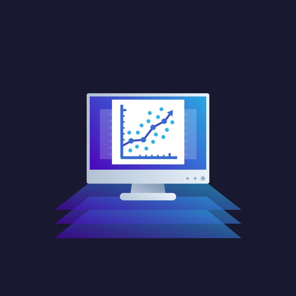 regression analysis vector icon