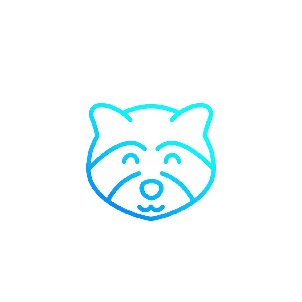 icono de línea de vector de mapache, logotipo