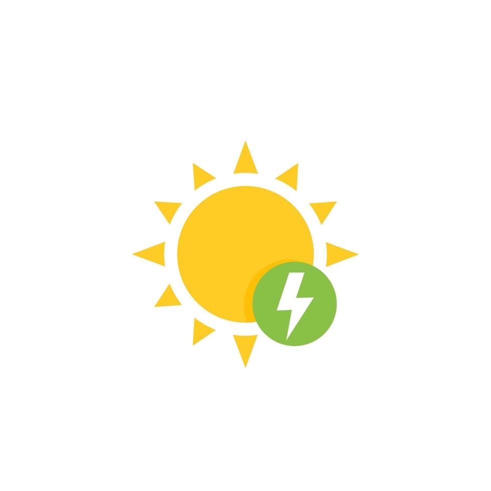 solar energy icon in flat style, vector