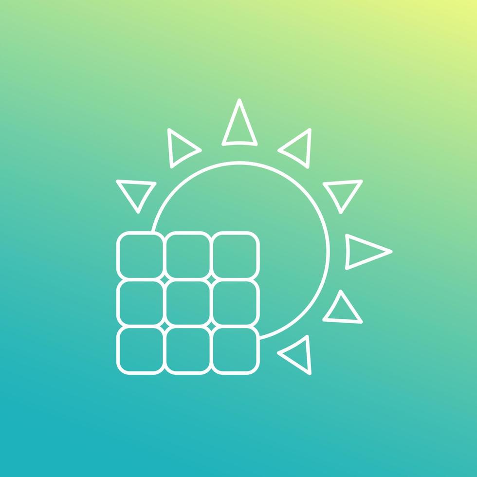 solar panel icon, line design vector