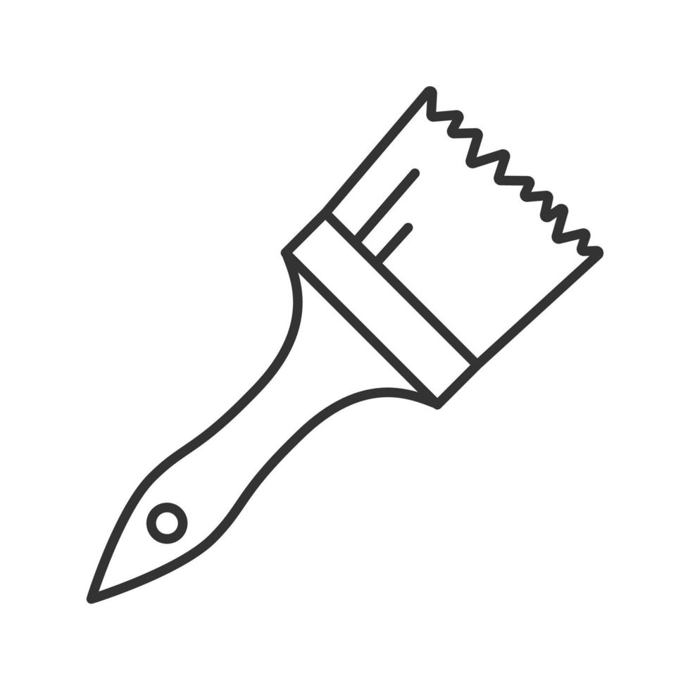 Paint brush linear icon. Thin line illustration. Contour symbol. Vector isolated outline drawing