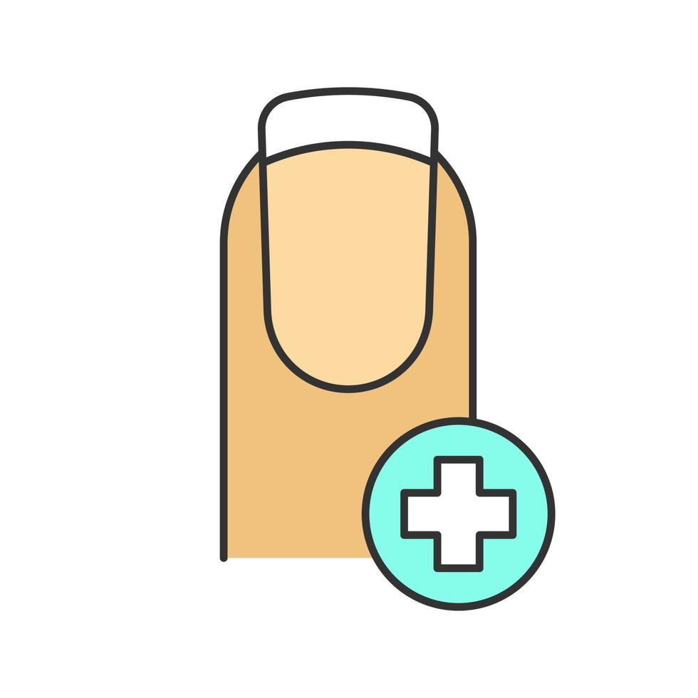 Healthy fingernail color icon. Nails treatment and care. Isolated vector illustration