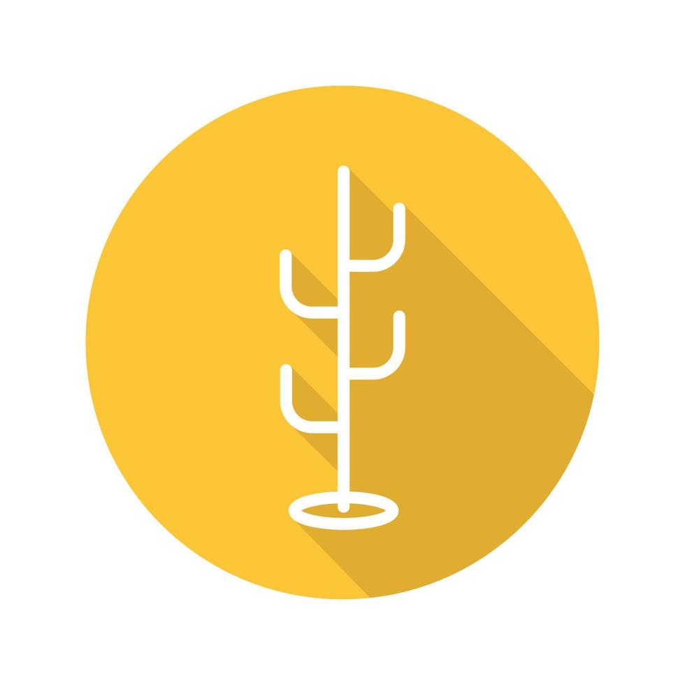 Clothes stand flat design long shadow glyph icon. Vector silhouette illustration