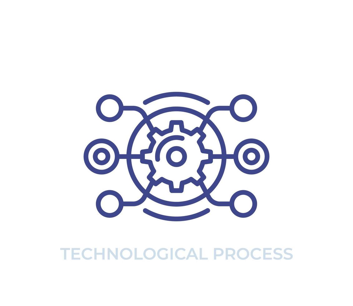 technological process vector line icon
