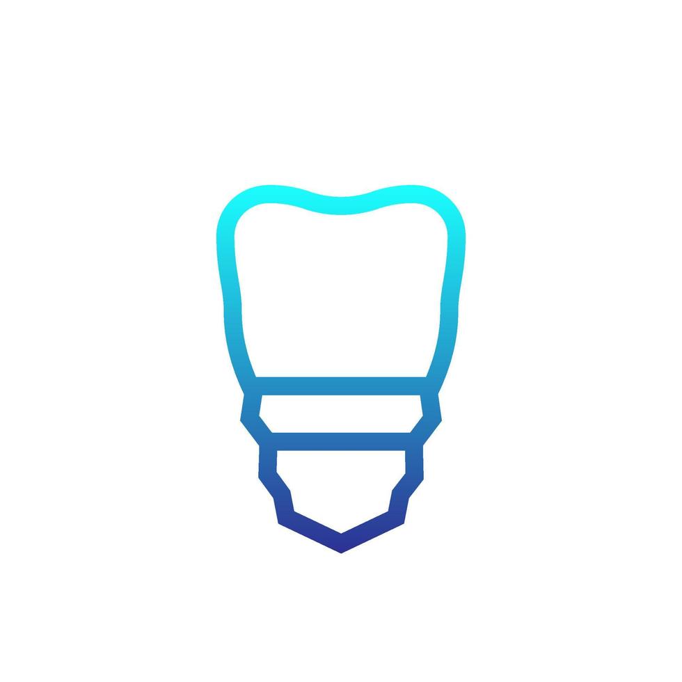 diente, icono de implante dental vector