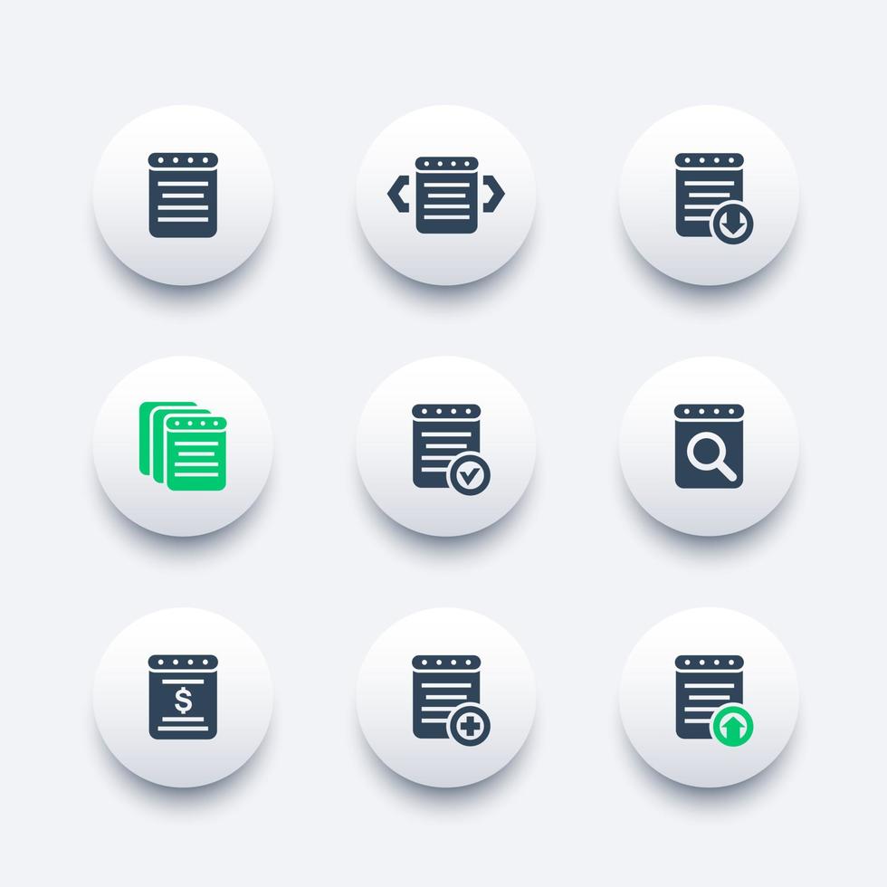 reports, document, account icons vector