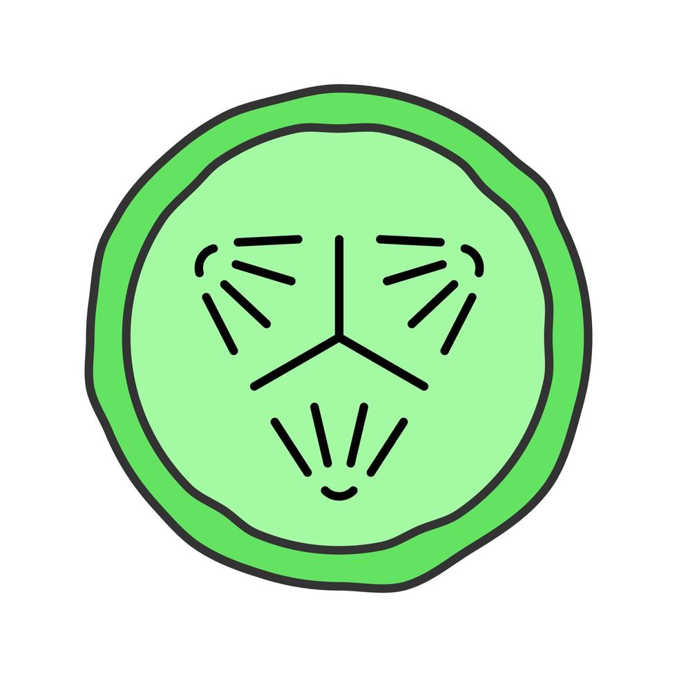 Cucumber slice color icon. Cucumber facial mask. Isolated vector illustration
