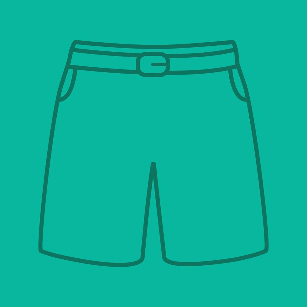 icono lineal de bañador. pantalones cortos deportivos. símbolos de contorno de línea fina sobre fondo de color. ilustración vectorial vector