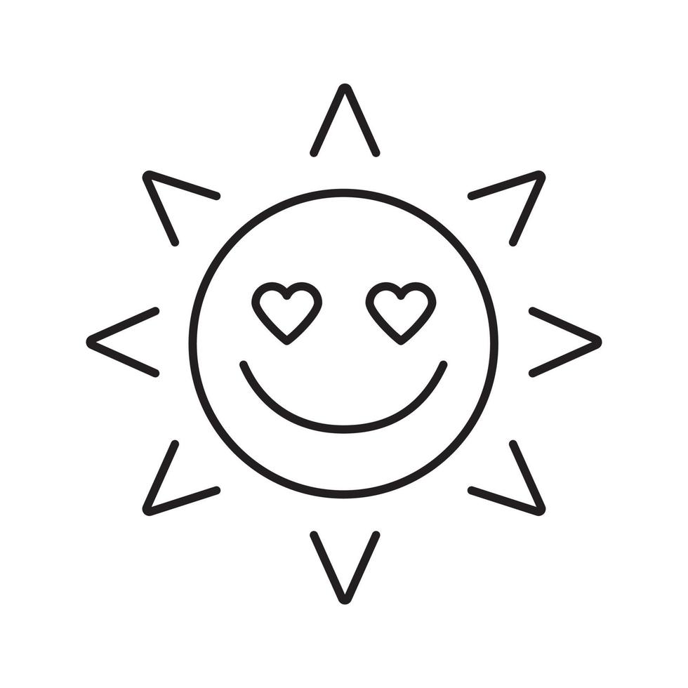 In love sun smile linear icon. Thin line illustration. Good romantic mood. Contour symbol. Vector isolated outline drawing