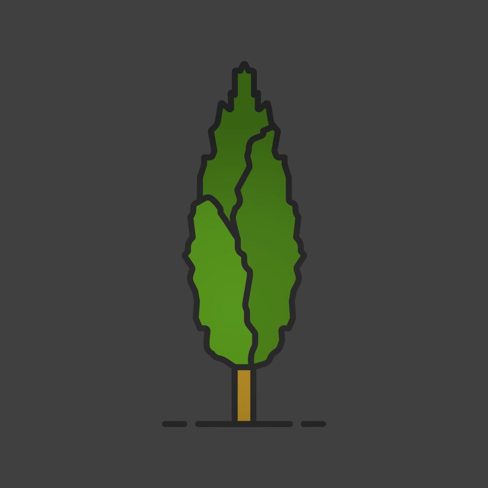 Poplar tree color icon. Forestry. Forest tree. Isolated vector illustration