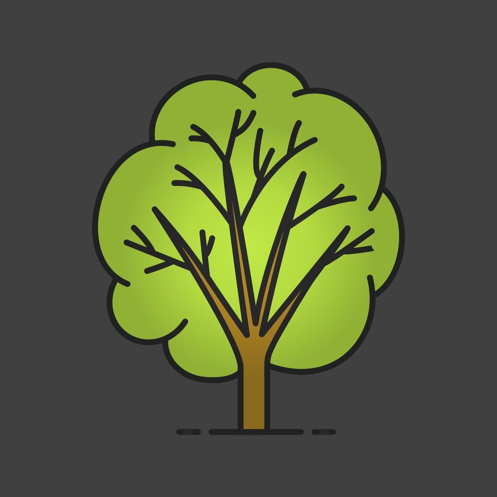 Tree color icon. Isolated vector illustration