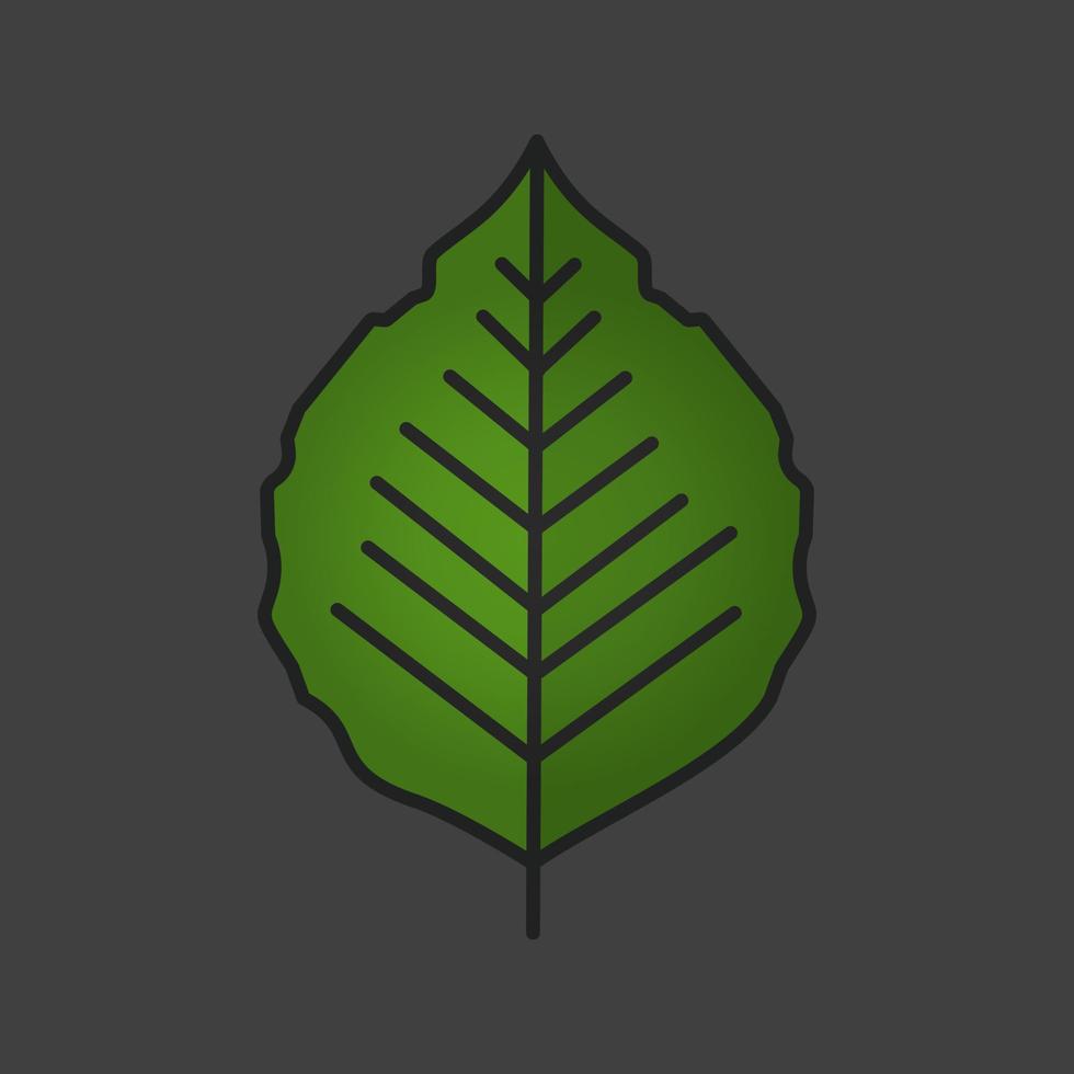 Poplar leaf color icon. Isolated vector illustration