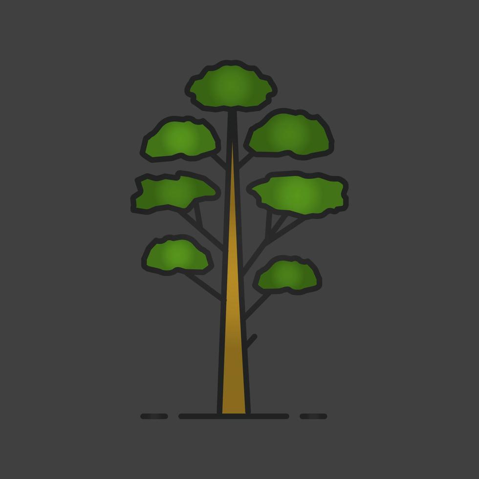 Pine tree color icon. Conifers. Forestry. Forest tree. Isolated vector illustration