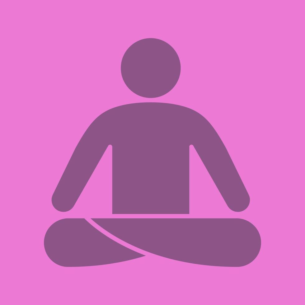 Yoga position glyph color icon. Silhouette symbol. Negative space. Vector isolated illustration