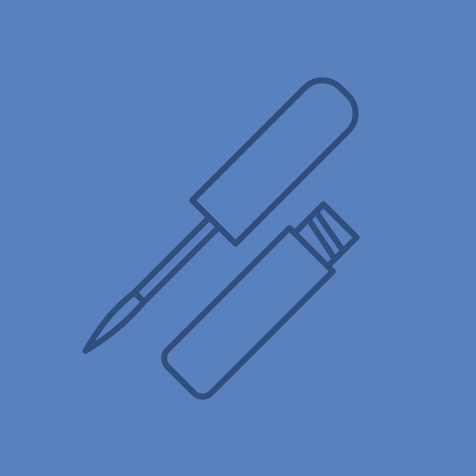 Lip gloss linear icon. Thin line outline symbols on color background. Vector illustration