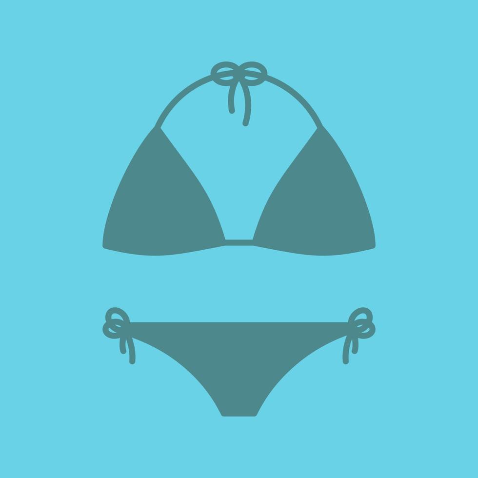 icono de color de glifo de traje de baño. símbolo de silueta. traje de baño bikini. espacio negativo. vector ilustración aislada