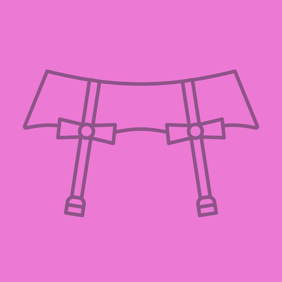 Underwear garters linear icon. Thin line outline symbols on color background. Vector illustration