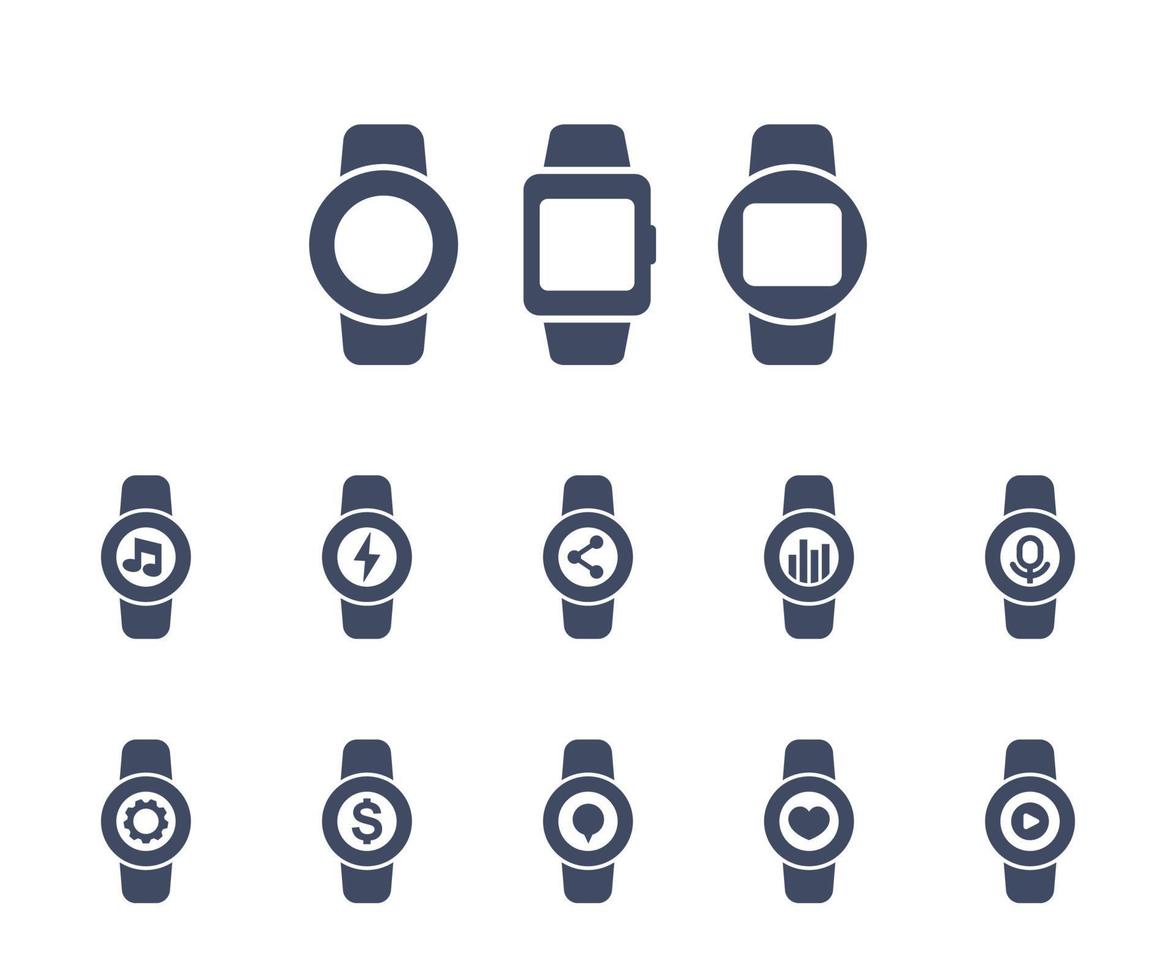 Smart watch icons vector