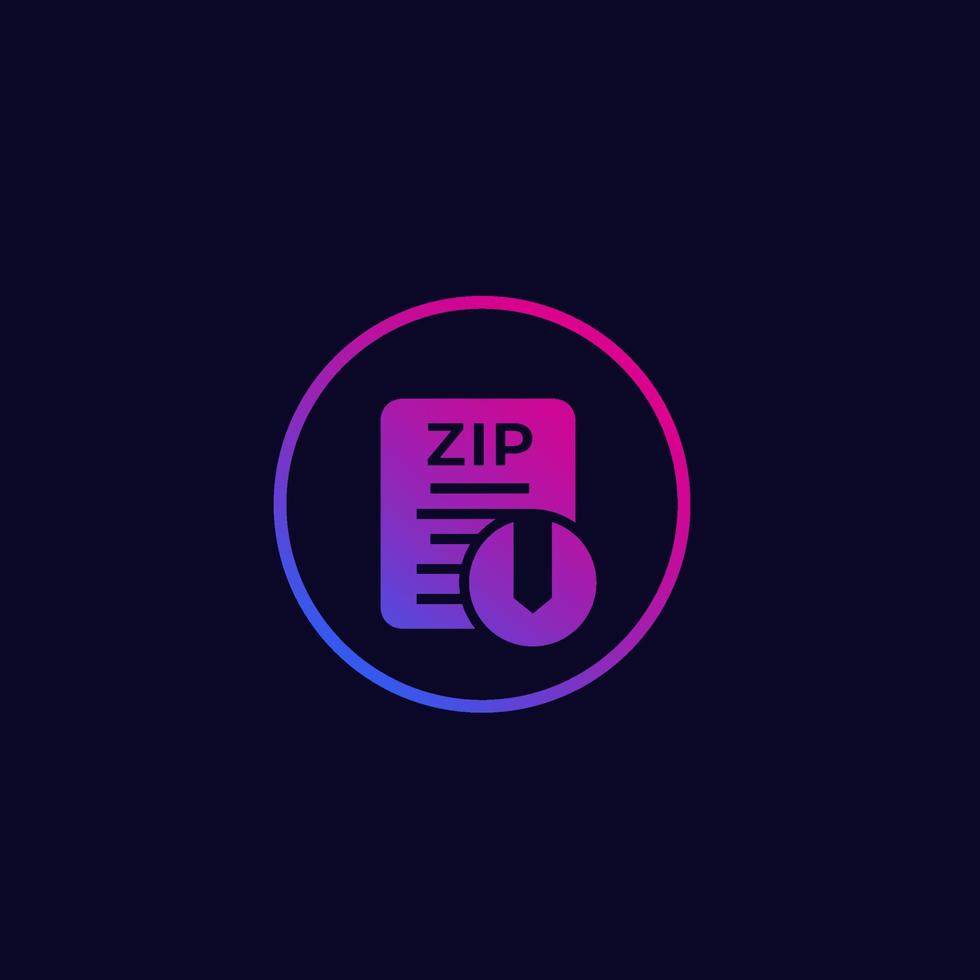 icono de archivo zip, vector