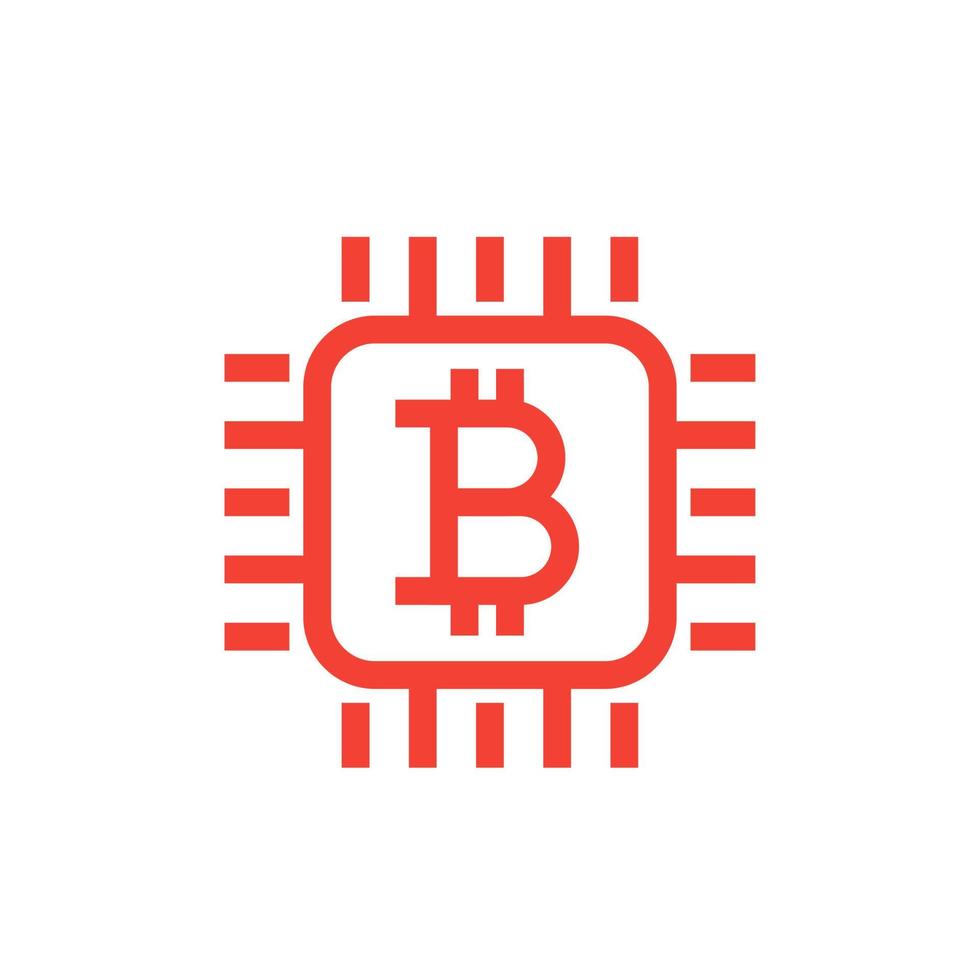 bitcoin icon, linear style vector