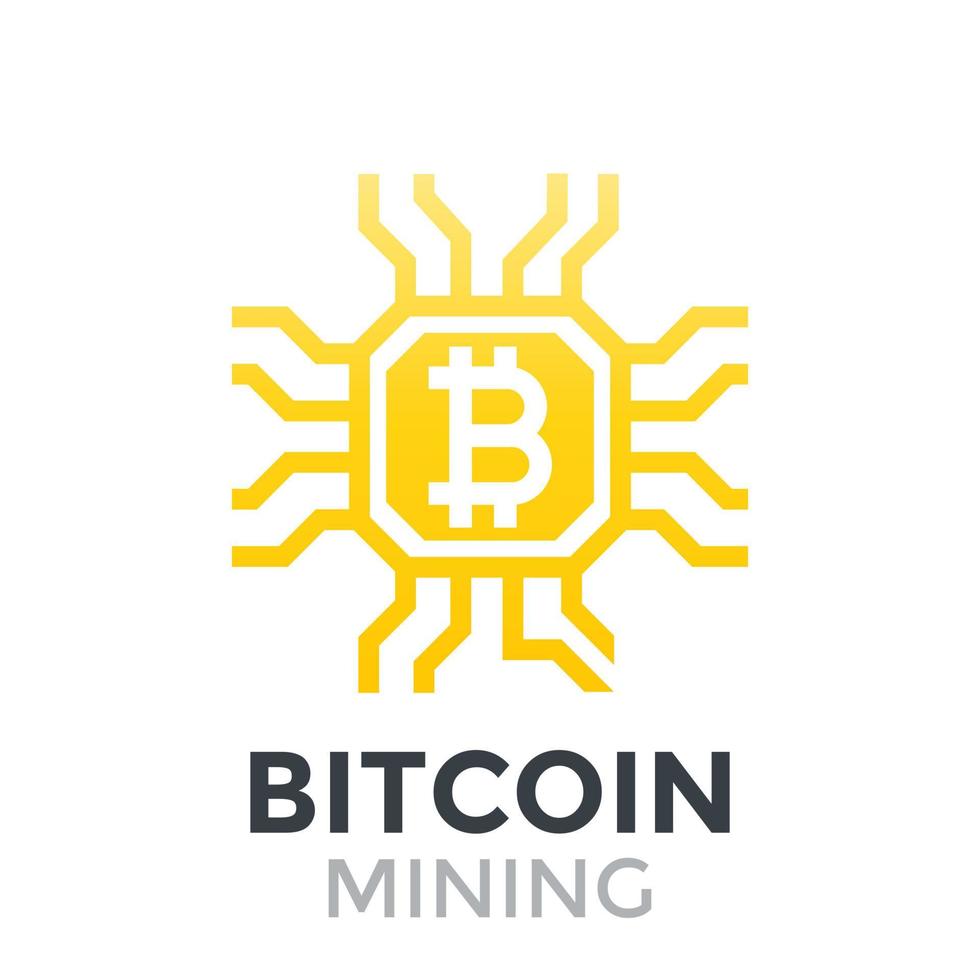 bitcoin mining icon vector