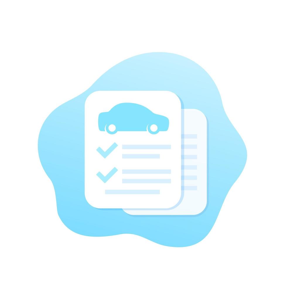 car insurance contract vector icon