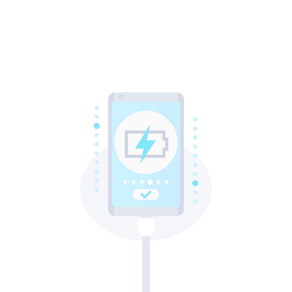 charging smartphone, vector