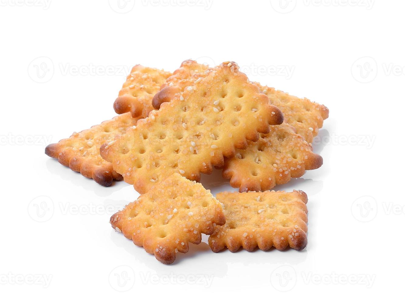 Cracker isolated on white background photo