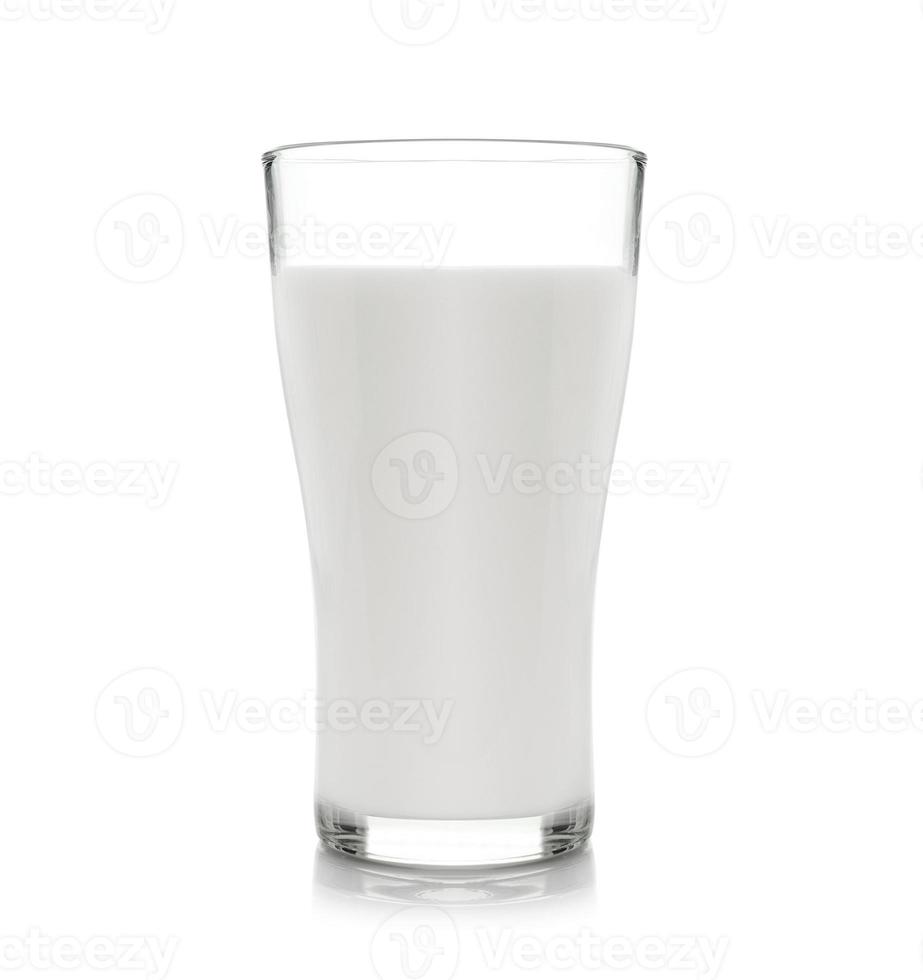glass of milk isolated on white background photo