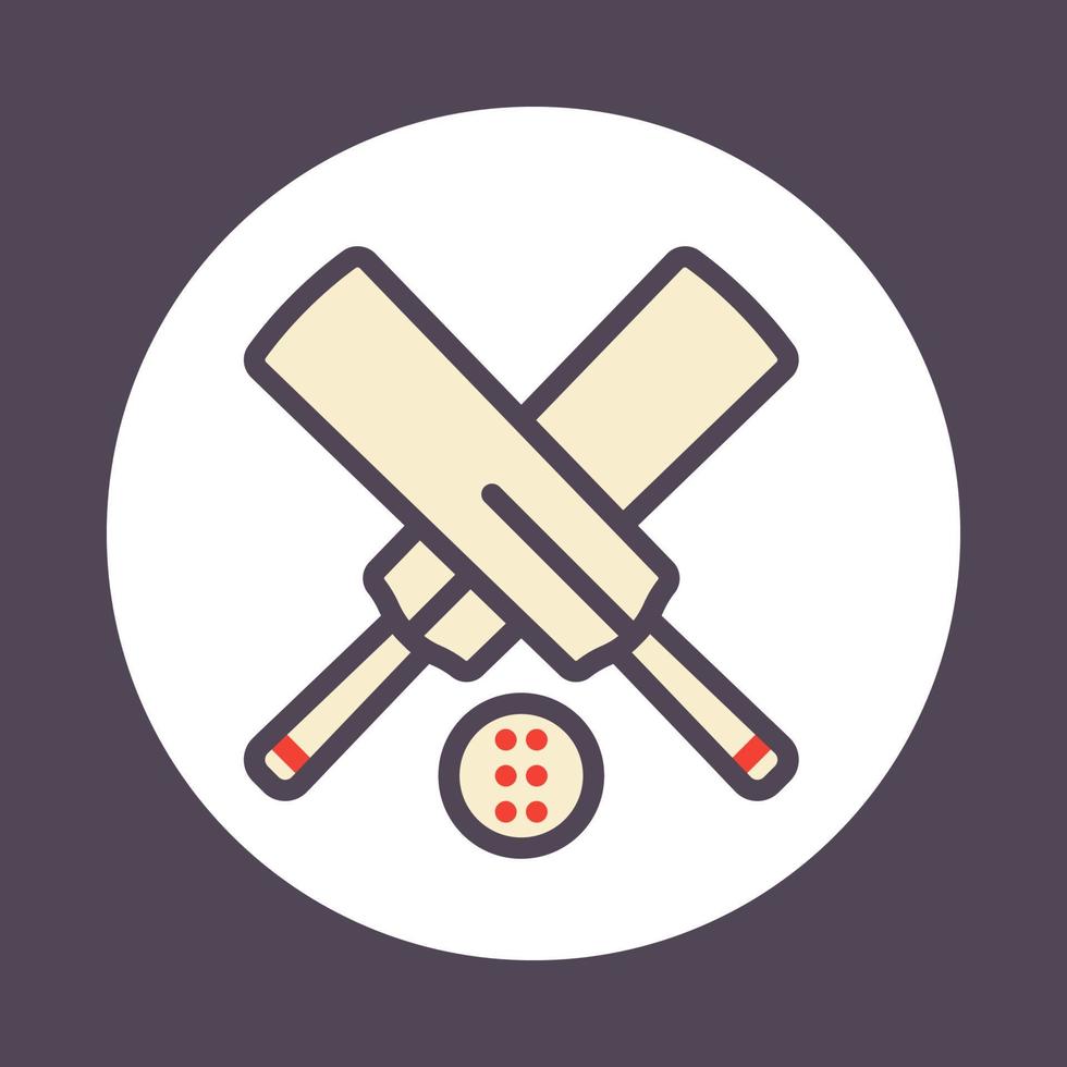 icono de cricket con contorno vector