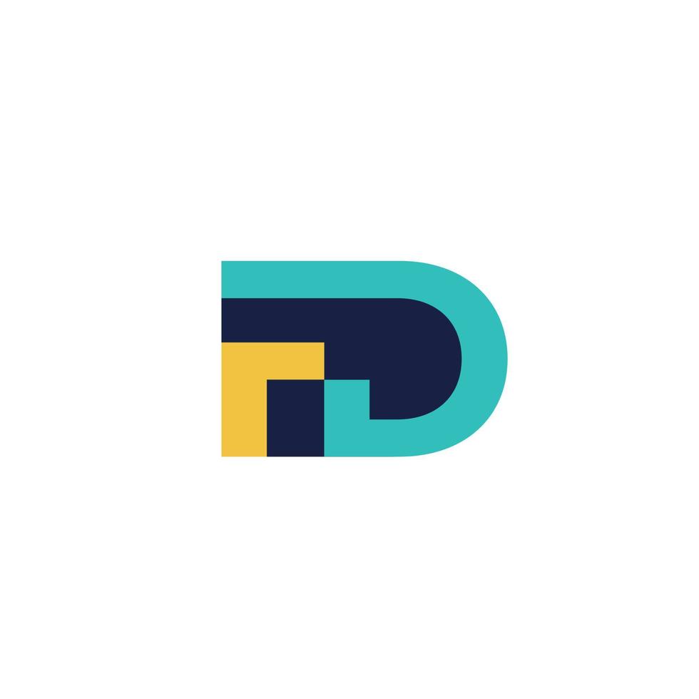 FD letters, logo design, vector