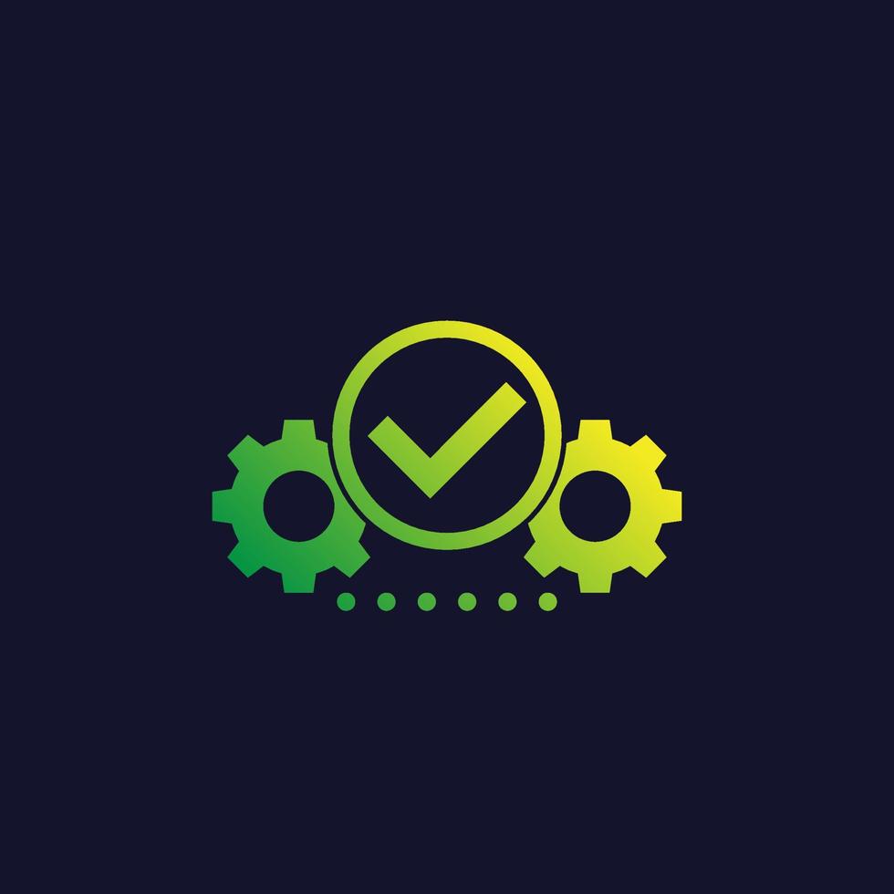 Execution vector icon with gears