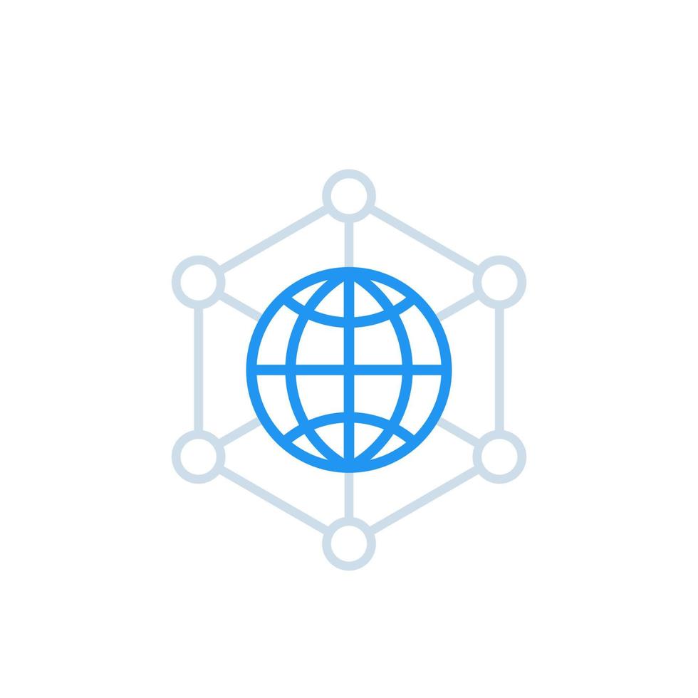 International business, global trade icon, linear vector